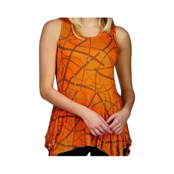 MICHAEL KORS HANDKERCHIEF HEM TANK TOP - Picture 1 of 9
